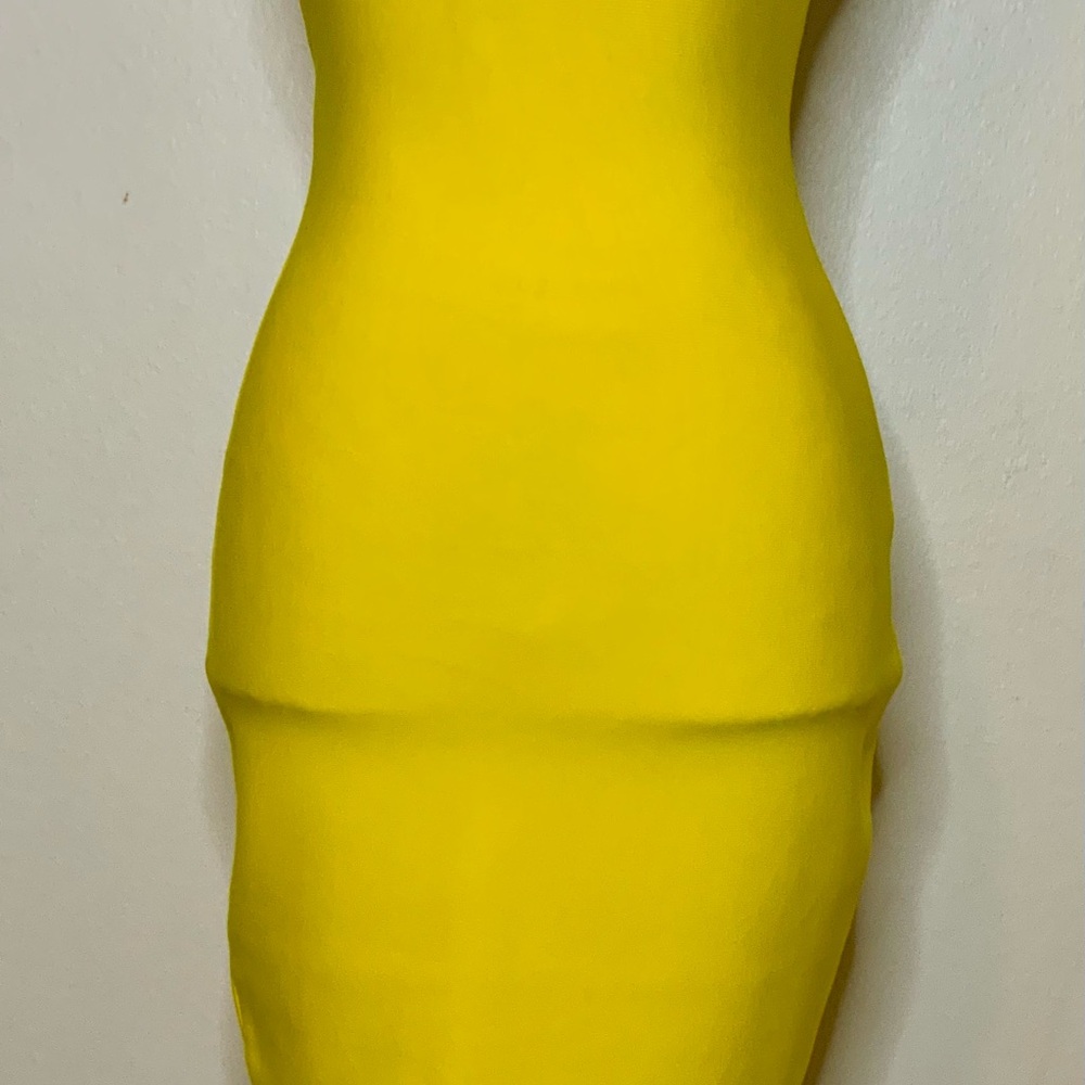 Elegant Yellow Bodycon Dress